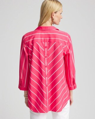 No Iron™ Stripe Buttonback Tunic click to view larger image.