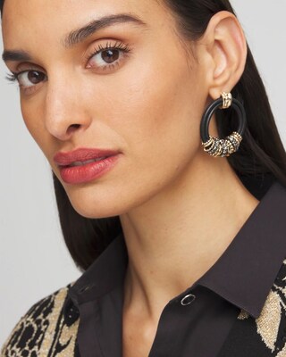 No Droop™ Leather Mixed Metal Earrings