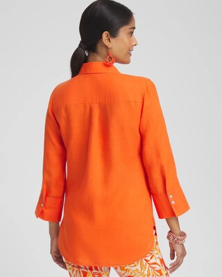 No Iron™ Linen 3/4 Sleeve Shirt click to view larger image.