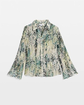 Animal Print Pleated Blouse click to view larger image.