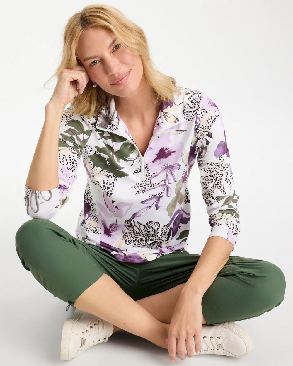 Zenergy® UPF Violet Aura Half Zip click to view larger image.
