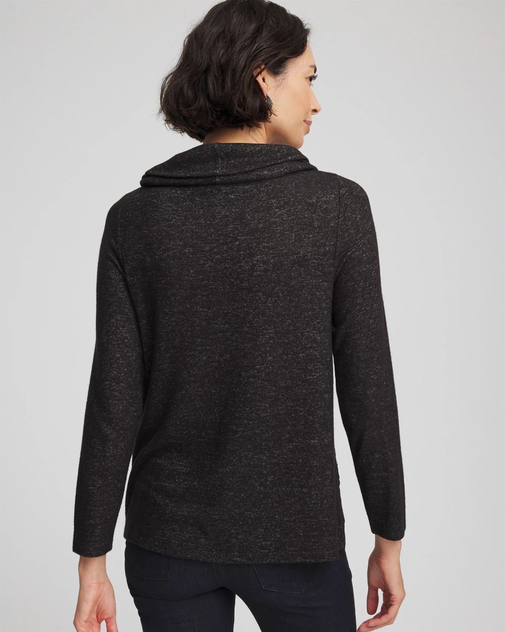 Lace Hem Cowlneck Top