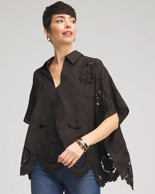 Eyelet Poncho