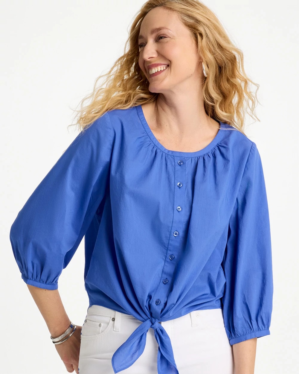 Oversized Tie-Front Top