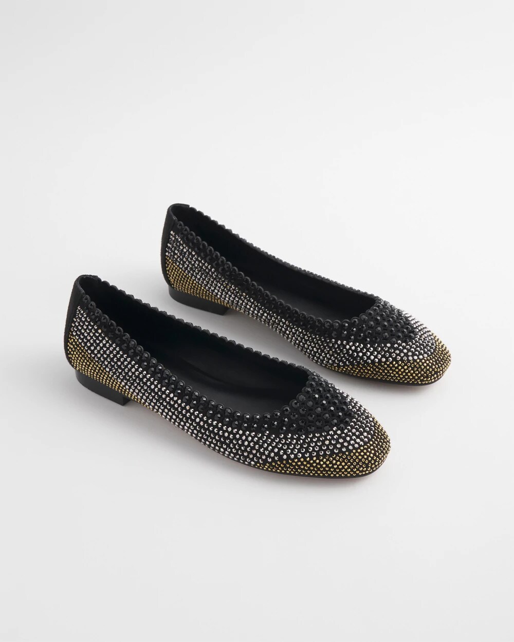 Ombré Stone Embellished Ballet Flats