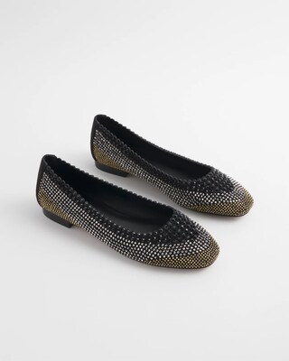 Ombré Stone Embellished Ballet Flats