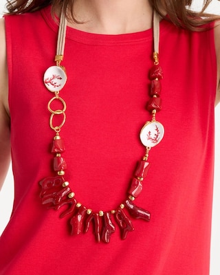 Chico's Originals Red Resin Necklace click to view larger image.