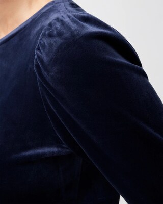 Zenergy Velour Shirred Sleeve Top