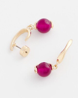 No Droop™ Purple Beaded Drop Earrings
