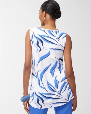 Leaf Print Sleeveless Tunic