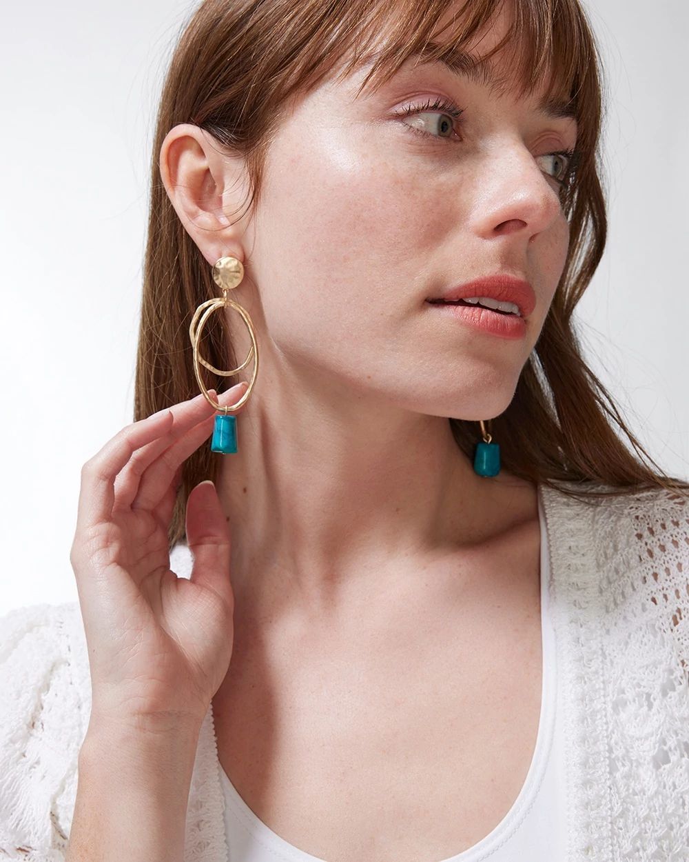 Howlite Clip-on Earrings