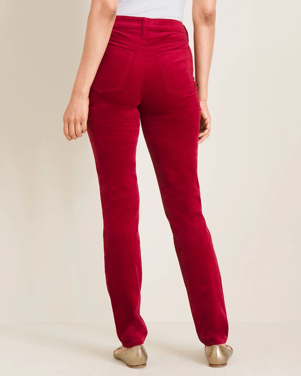 Velvet Fly-Front Jeggings