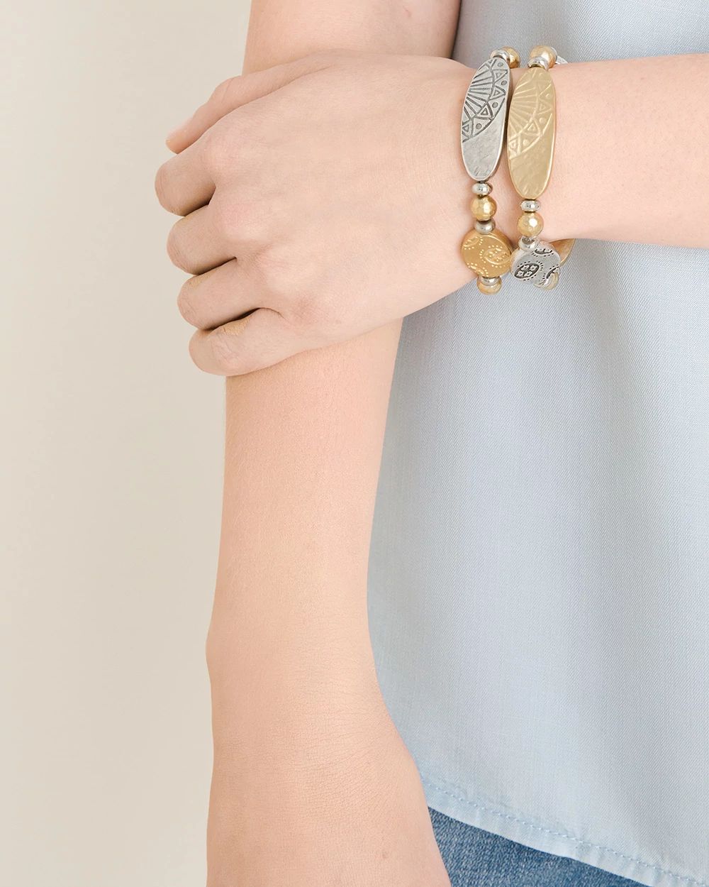 Mixed Metal Bracelet Set