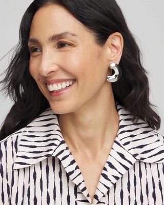 Silver Hoop Earrings click to view larger image.