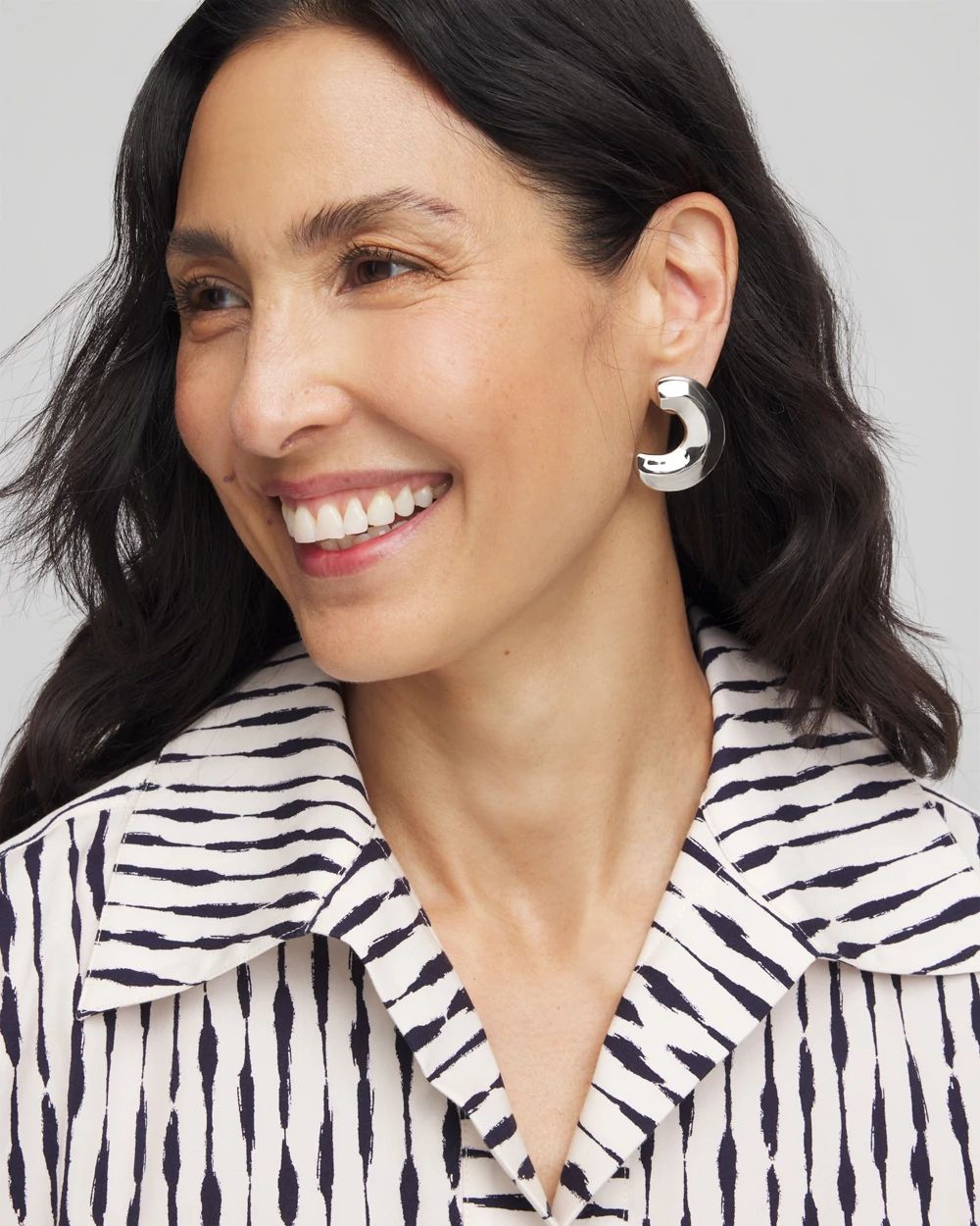 Silver Hoop Earrings click to view larger image.