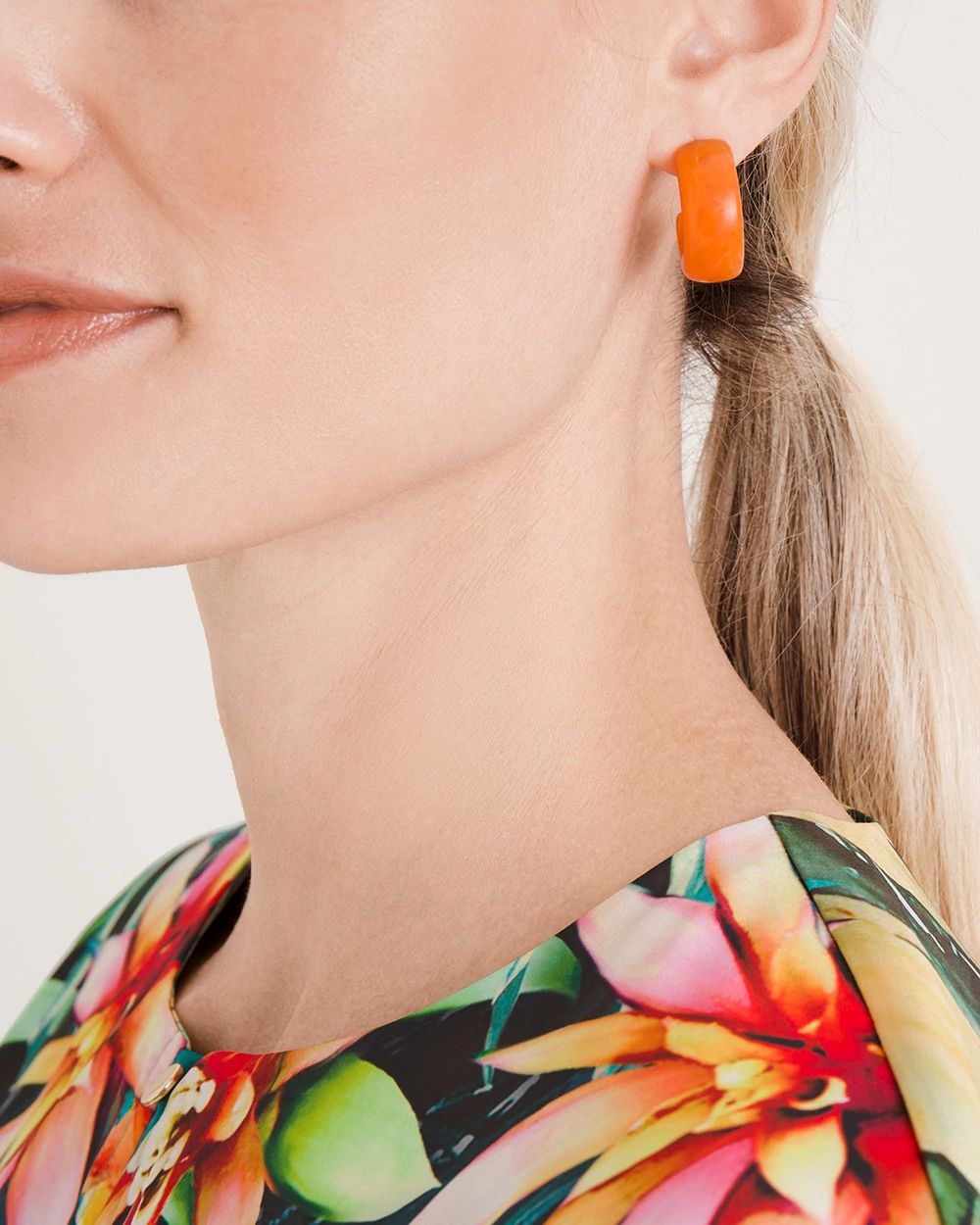 Orange Hoop Earrings