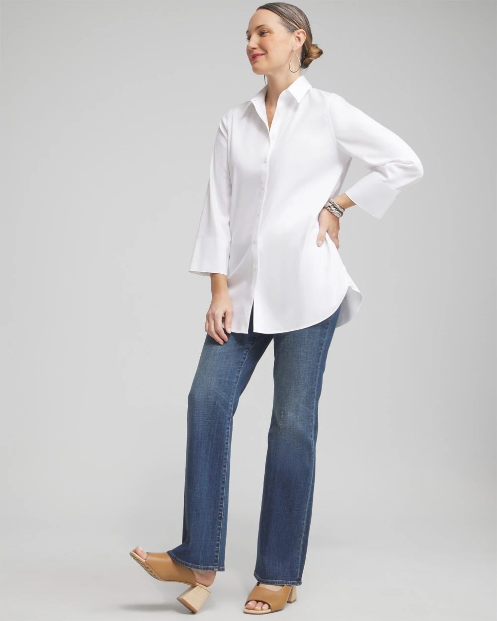 No Iron™ Stretch 3/4 Sleeve Tunic
