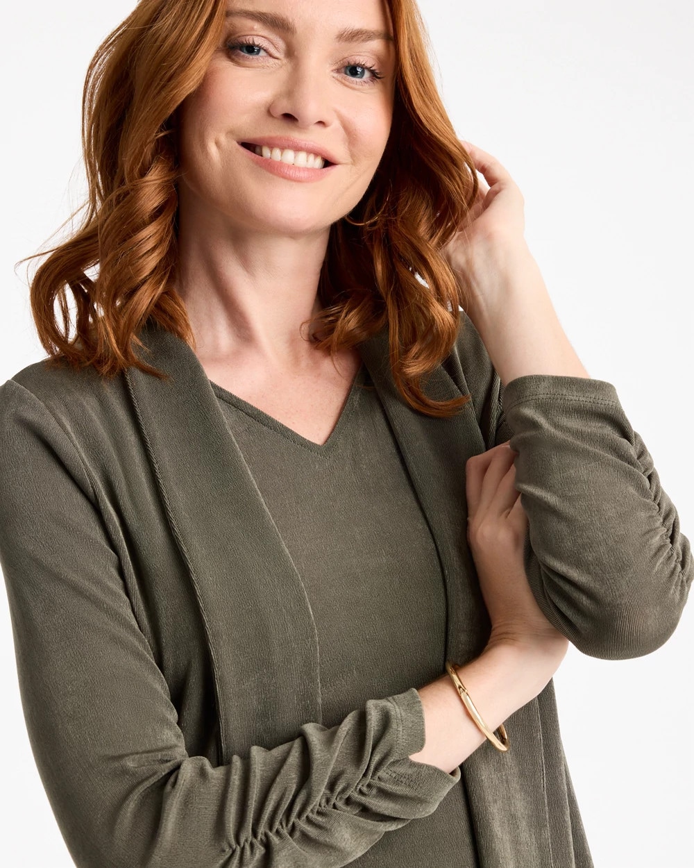 Travelers™ Collection Ruched Elbow Sleeve Jacket