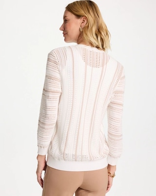 Striped Stitchy Cardigan click to view larger image.