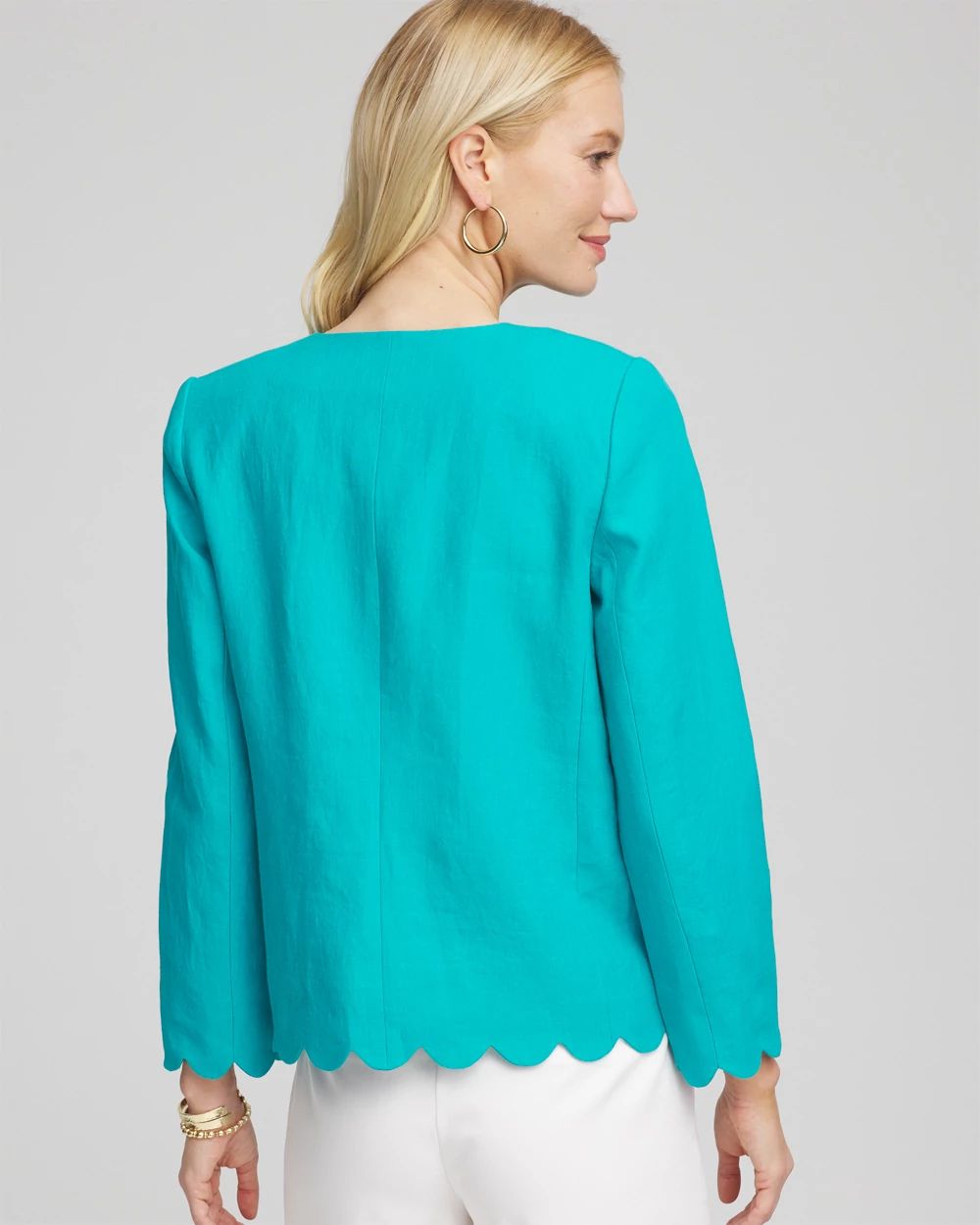 Linen Scallop-Edged Jacket