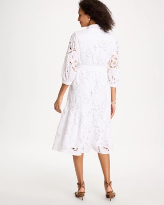Lace Cutout Belted Shirtdress click to view larger image.