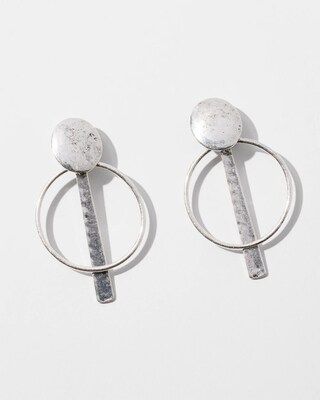 Silver Tone Clip-On Drop Earrings