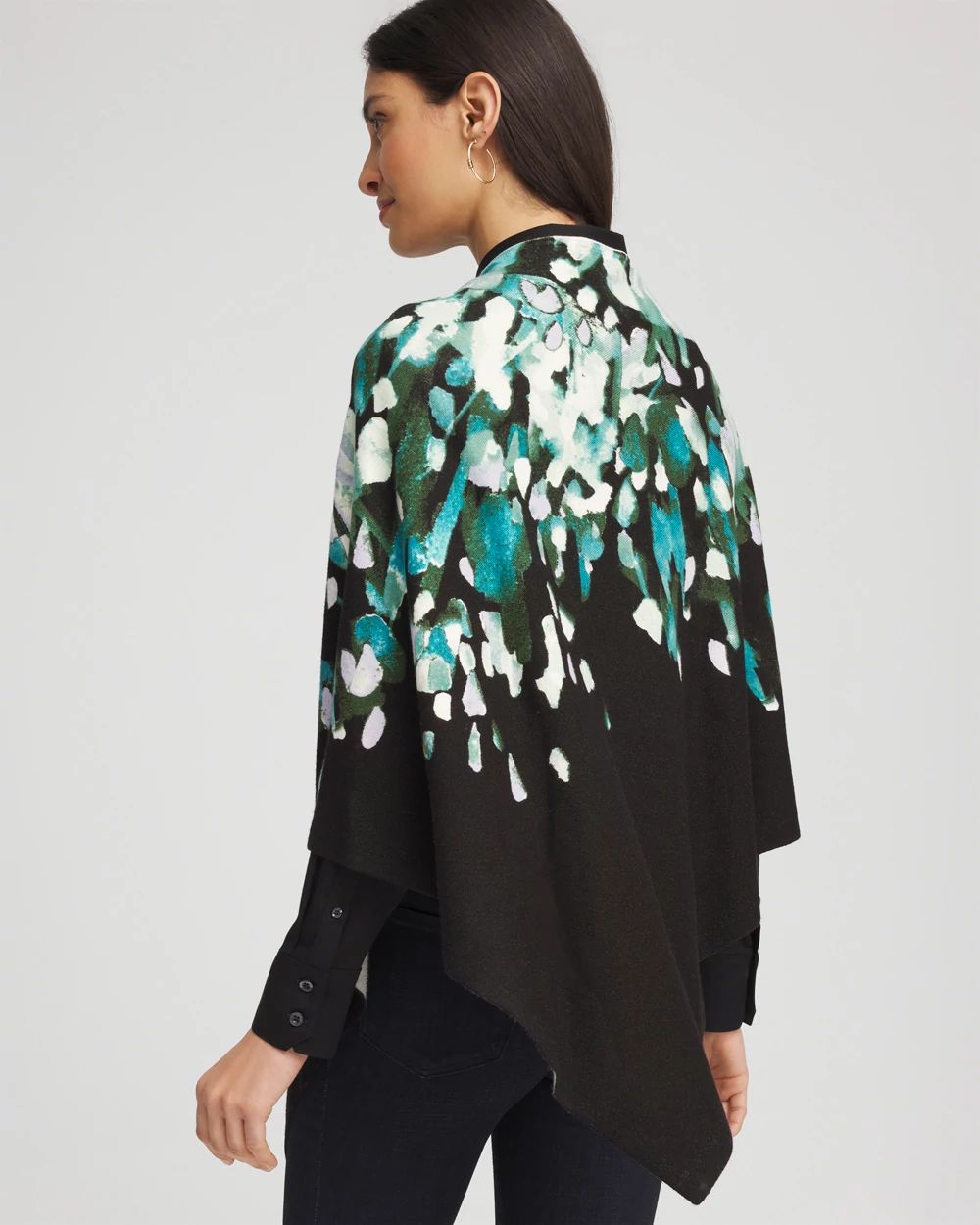 Convertible Knit Boatneck Poncho click to view larger image.