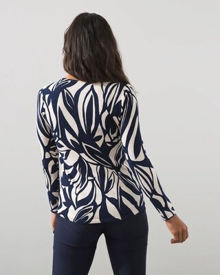 Spun Rayon Petal Print Sweater