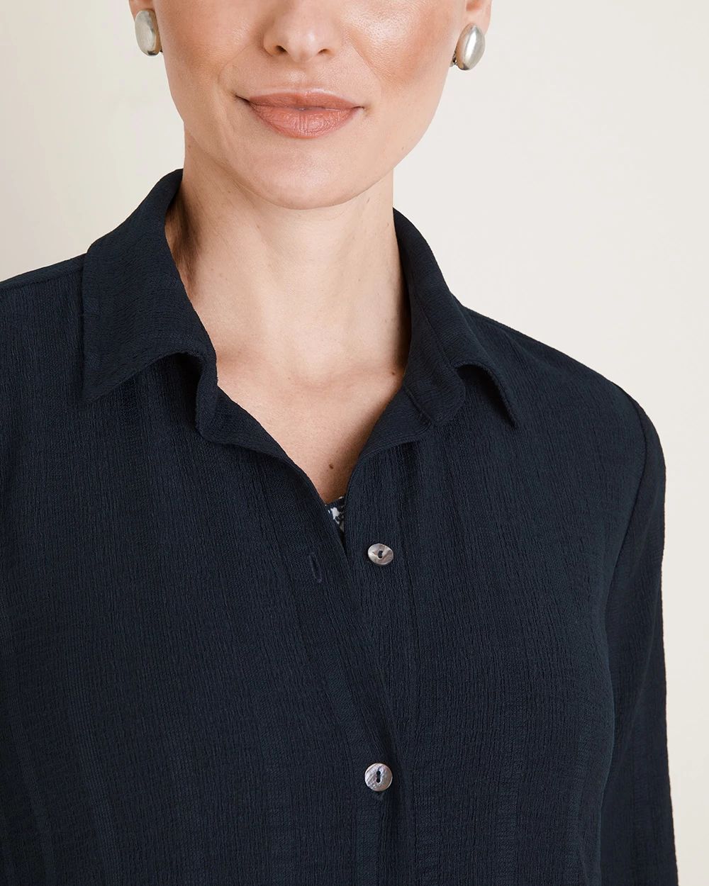 Travelers Collection Textured Shirt Jacket