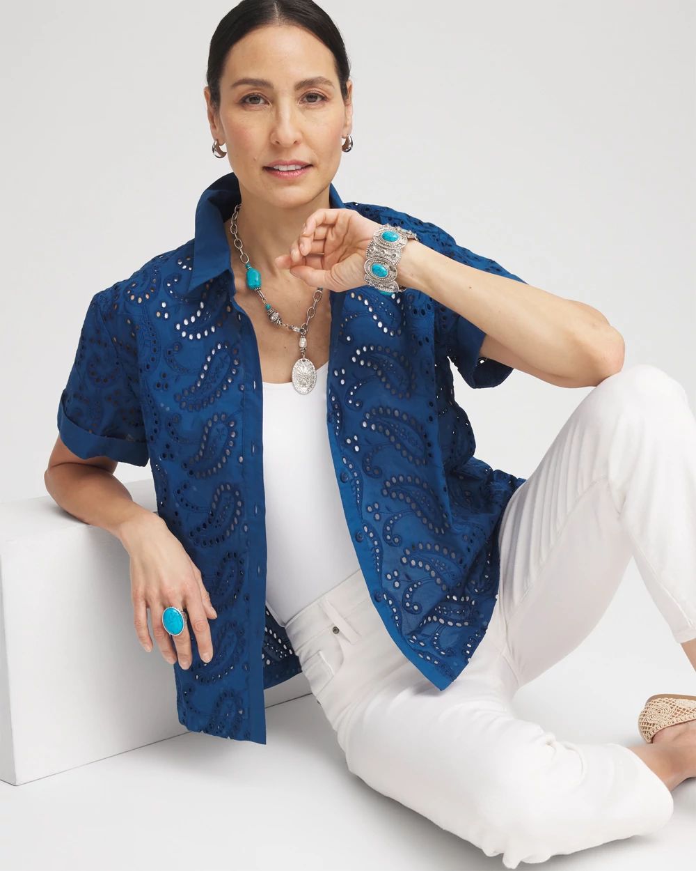 Cotton Eyelet Shirt