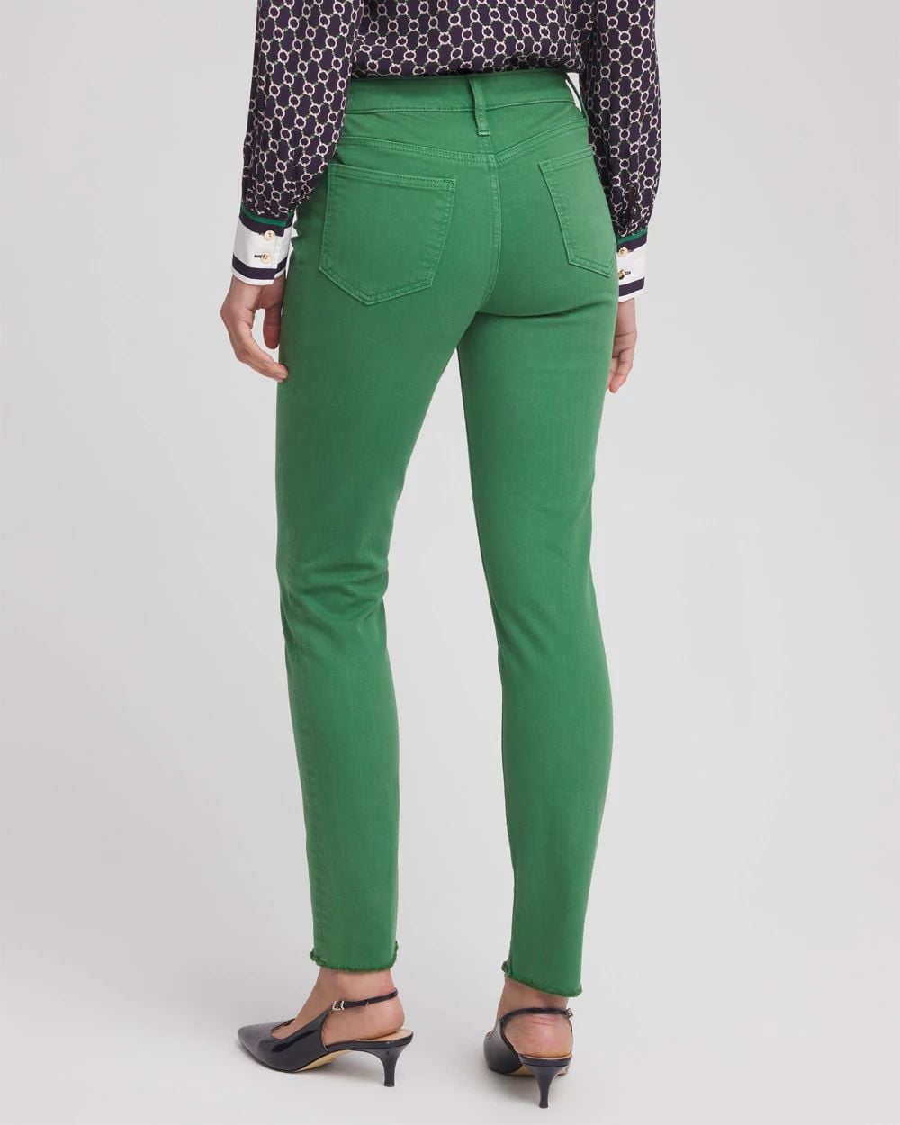 Girlfriend Fray Hem Ankle Jeans click to view larger image.