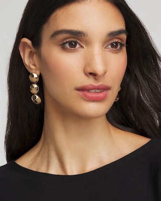 No Droop® Golden Tortoise Linear Drop Earrings click to view larger image.
