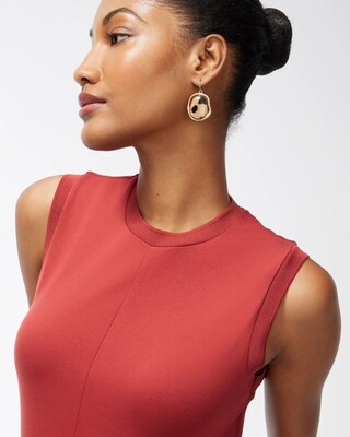 Ponte Rib Trim Maxi Dress