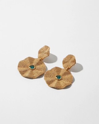 Gold-Tone Textured Drop Earrings