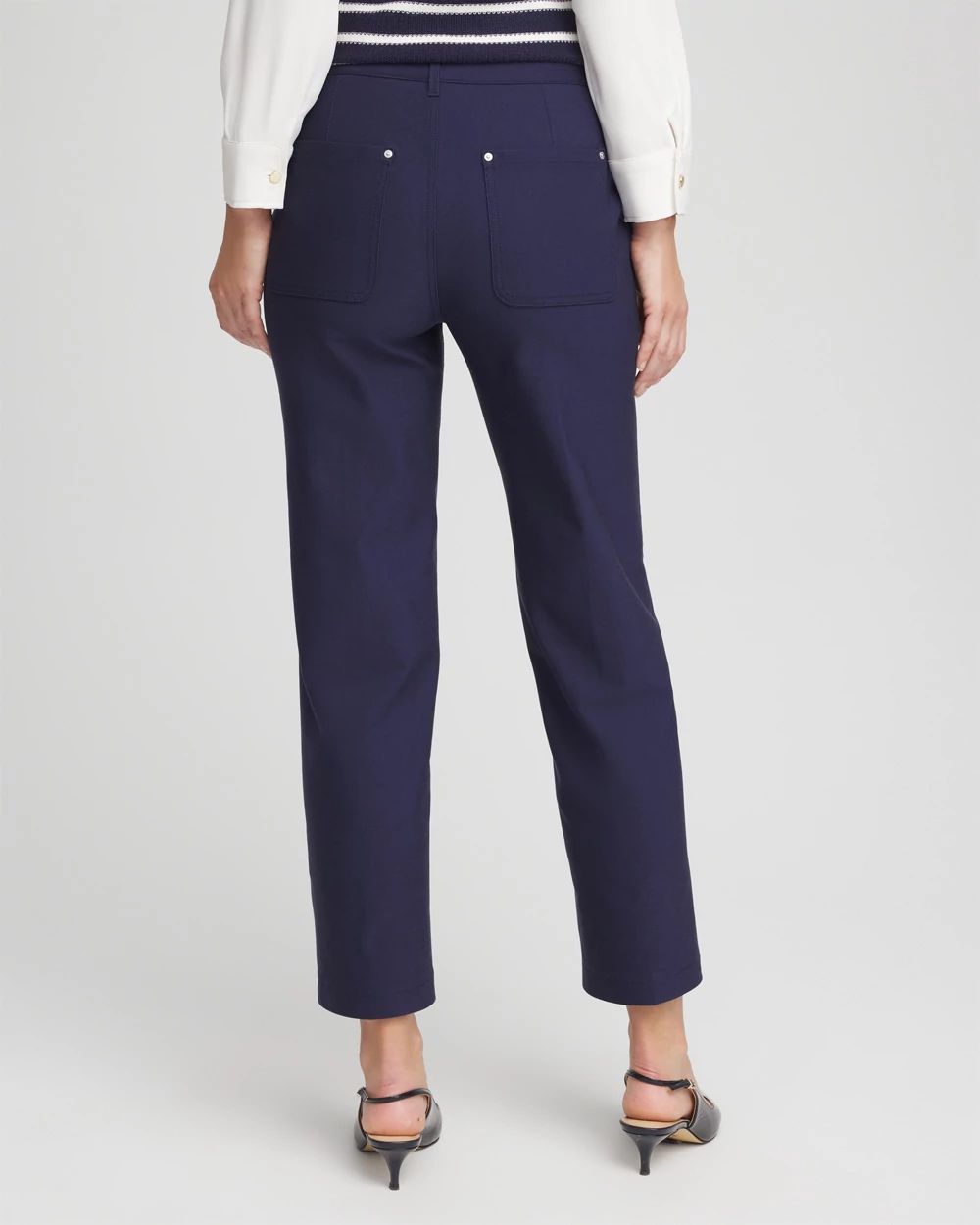 Cotton Straight Ankle Trousers click to view larger image.