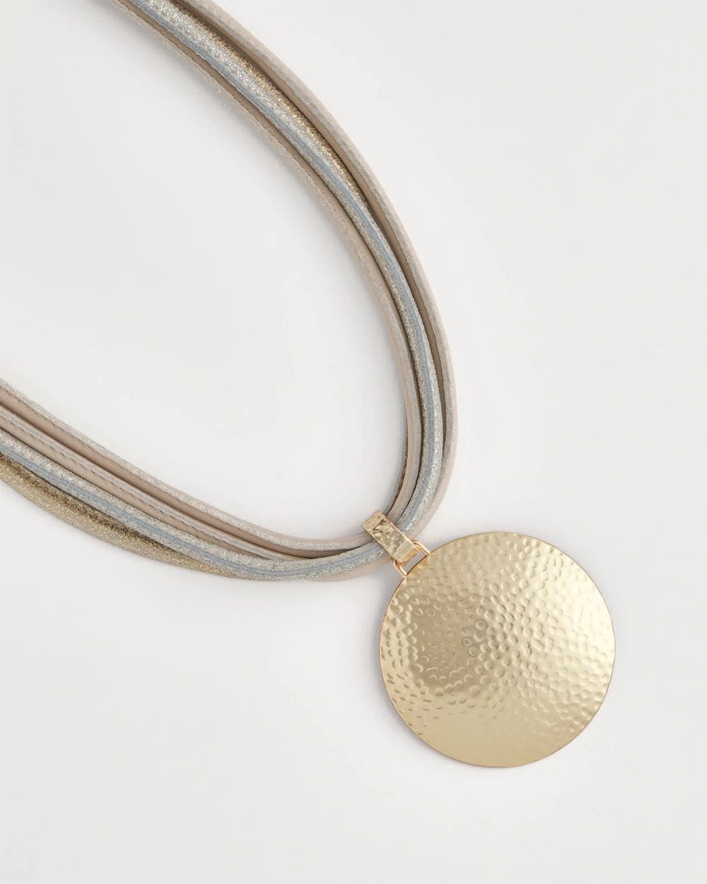 Textured Golden Pendant Necklace