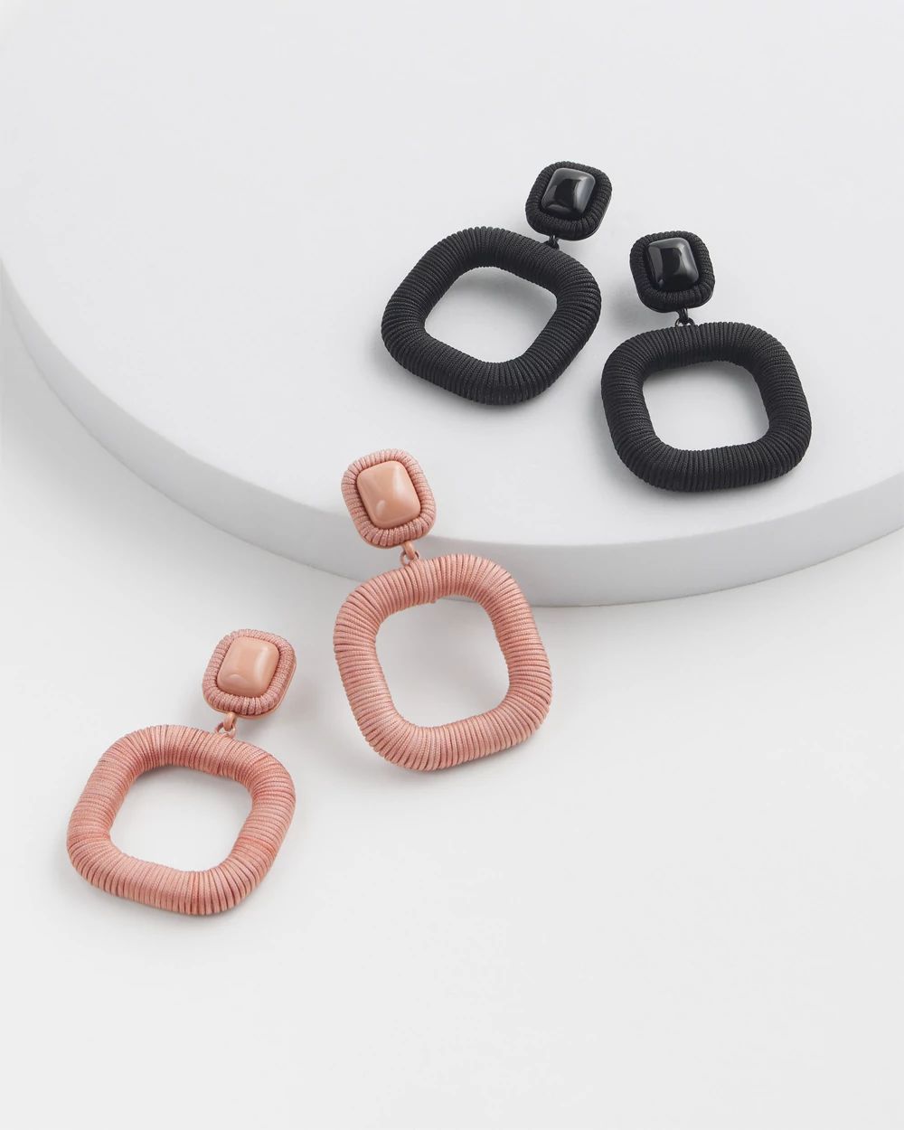 Pink Square Hoops