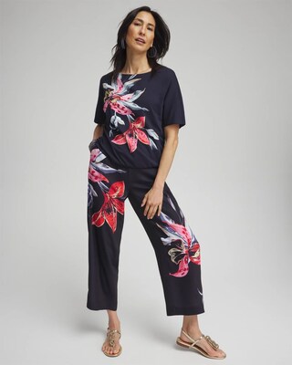 Floral Gathered Hem Tee