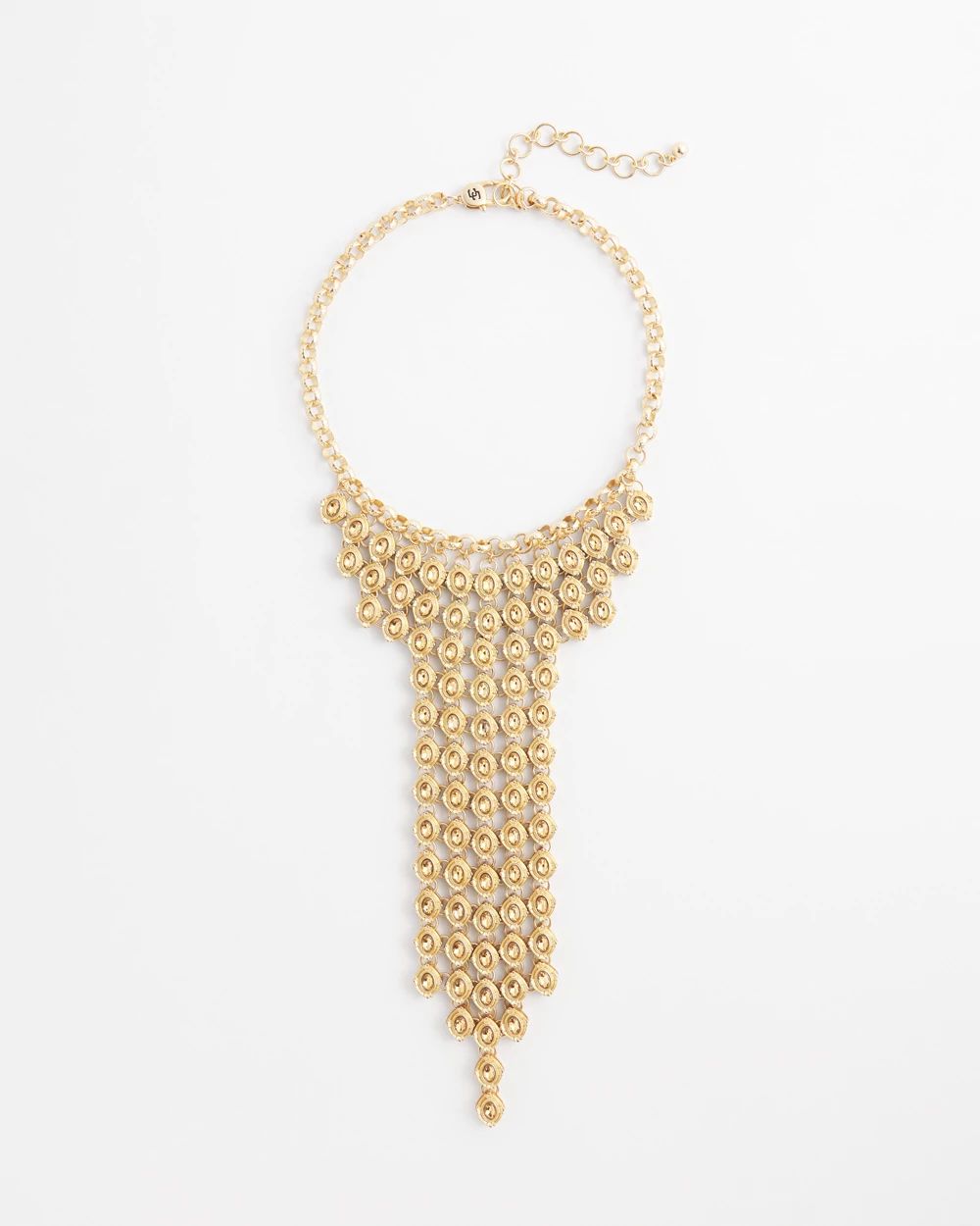 Cascading Gold Tone Statement Necklace