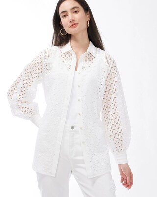 Eyelet Billow Sleeve Shirt
