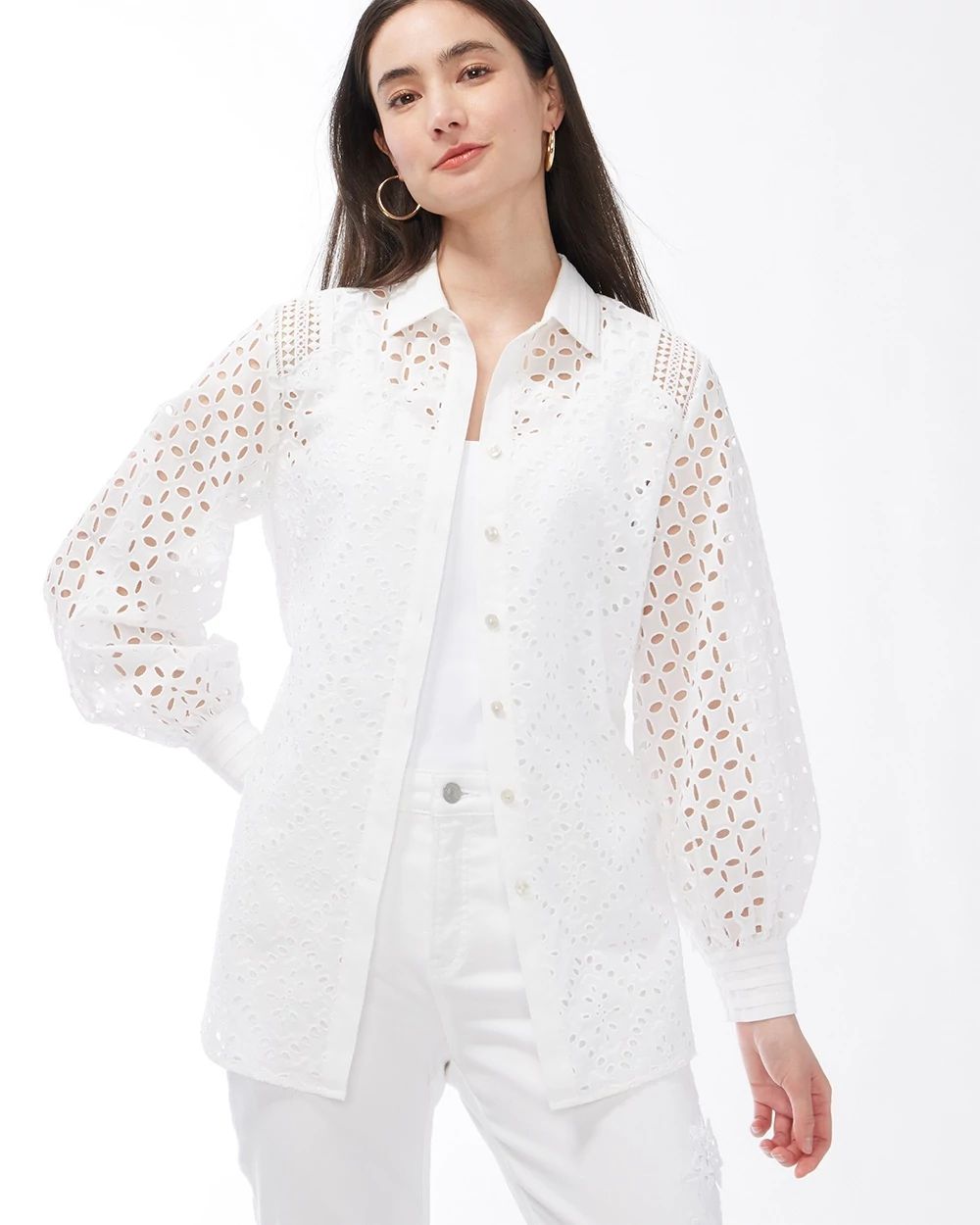 Eyelet Billow Sleeve Shirt