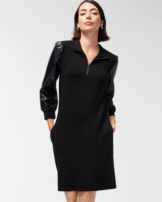 Zenergy Faux Leather Mix Dress