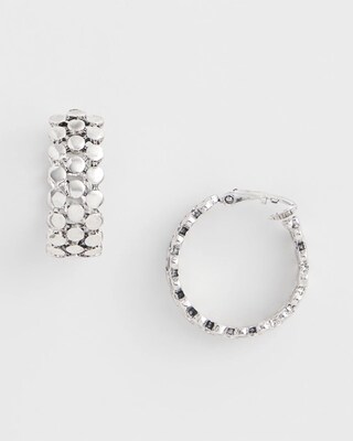 No Droop™ Clip-On Silver Hoop Earrings click to view larger image.