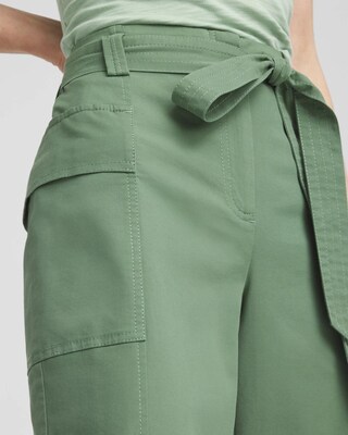 Belted Twill Utility Cropped Pants click to view larger image.