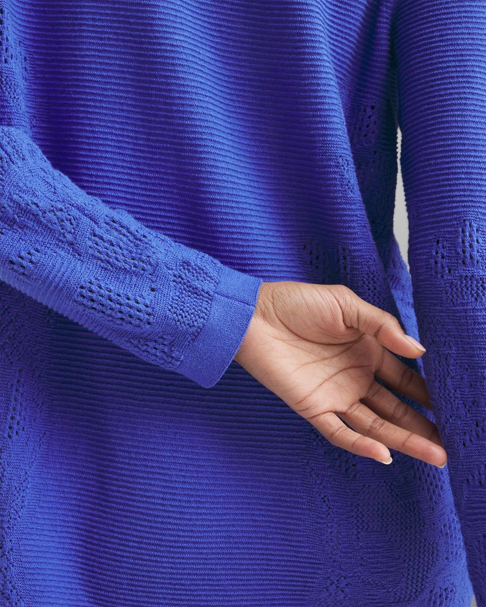 Placed Pointelle Cardigan