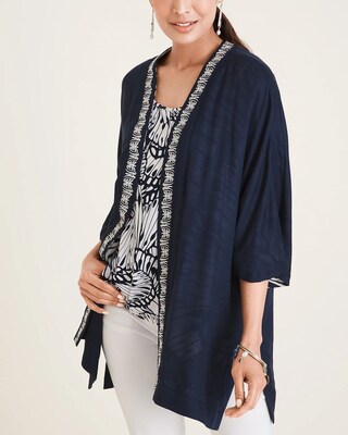Reversible Butterfly-Print-to-Solid Kimono