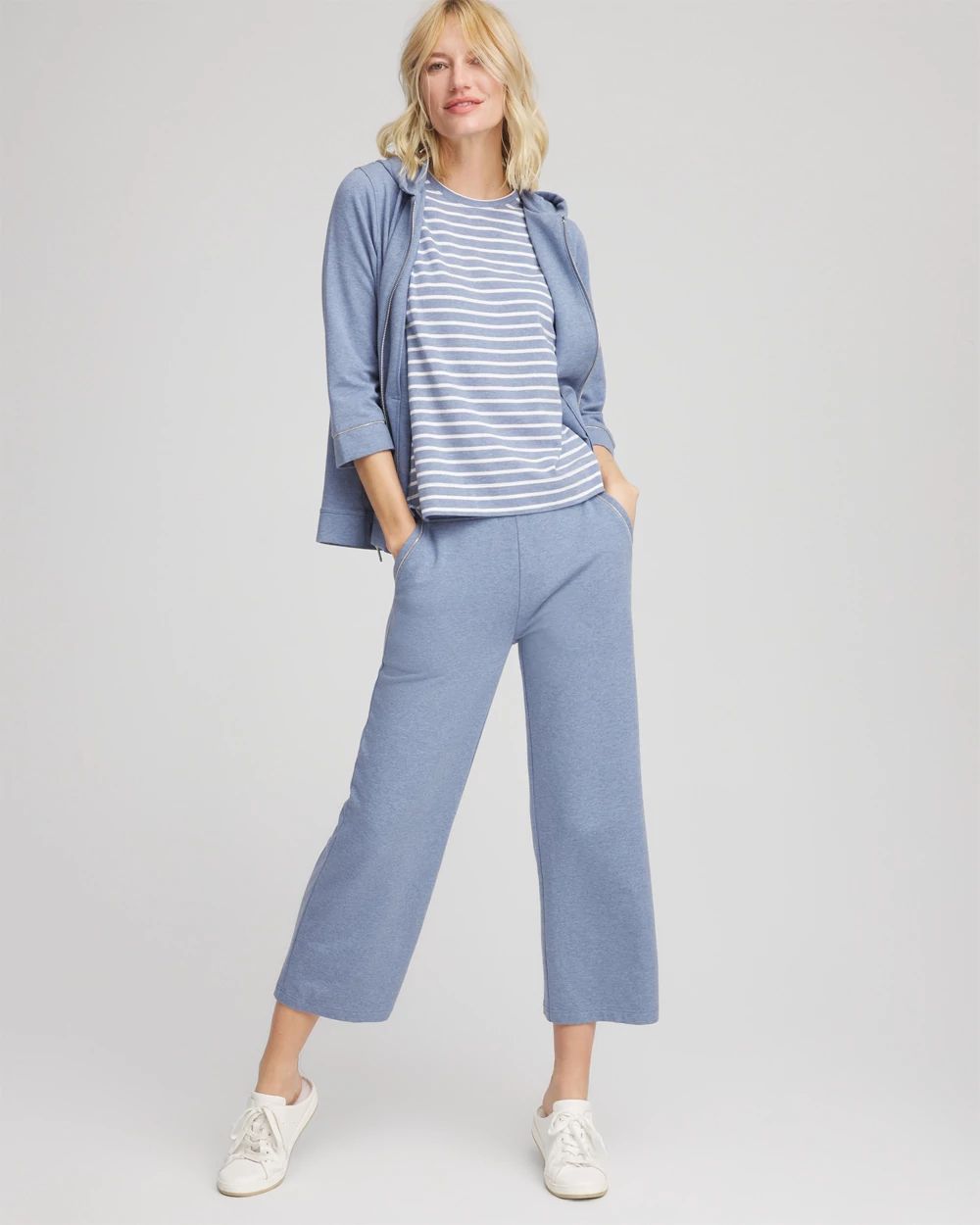 Zenergy® French Terry Wide-Leg Cropped Pants