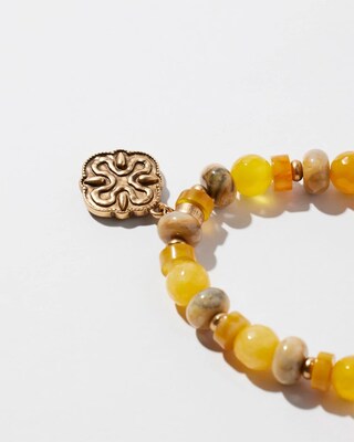 Cross Dangle Agate Stretch Bracelet