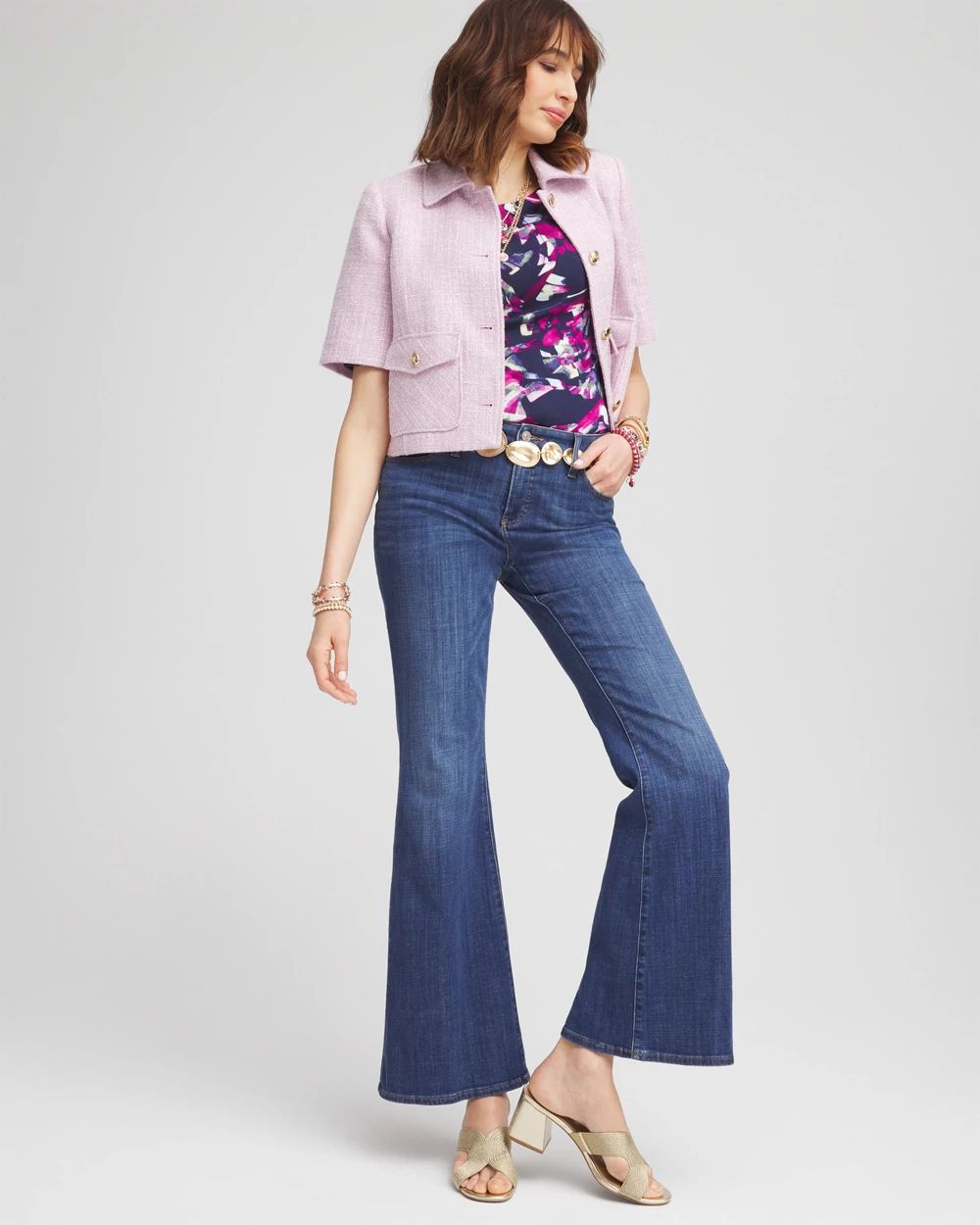 Floral Pima Bateau-Neck Tee