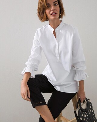 No-Iron Stretch Pullover Top